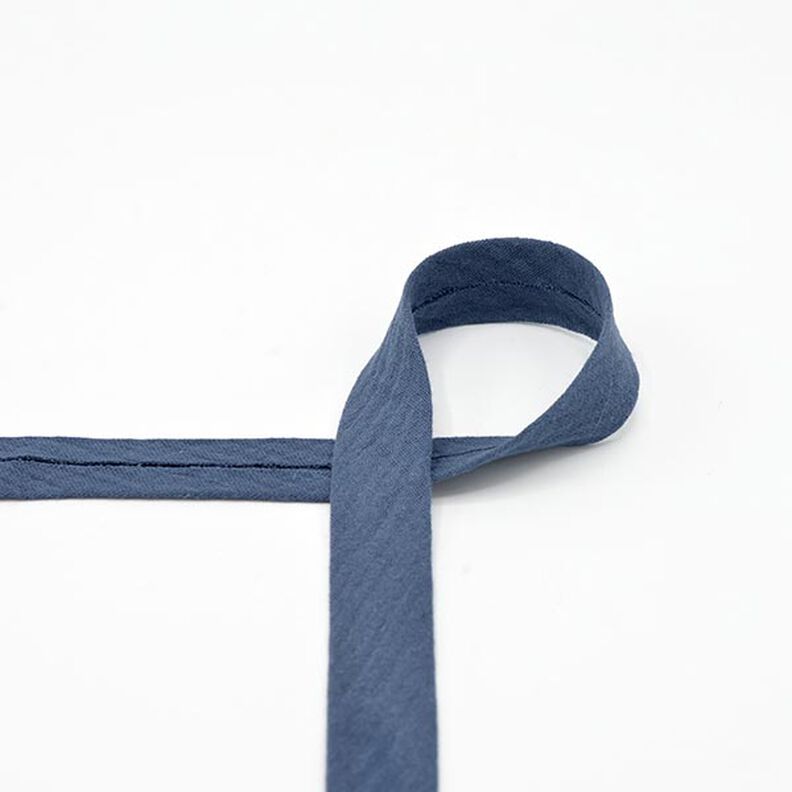 Bias binding Muslin [20 mm] – denim blue,  image number 1