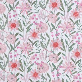 Cotton Poplin large meadow flowers Digital Print | Poppy Fabrics – white, 