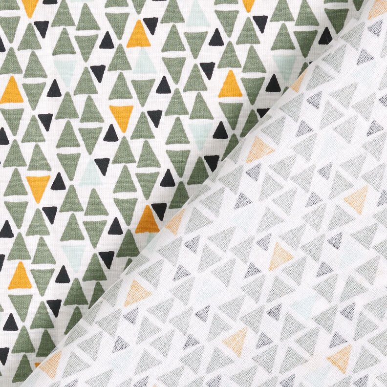 Cotton Cretonne Mini triangles – reed/white,  image number 4