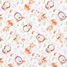 Cotton fabric Percale Woodland animals – white/light brown,  thumbnail number 1