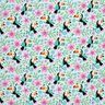 Cotton Jersey Toucans in the flower jungle – baby blue/orange,  thumbnail number 1