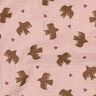 GOTS Double Gauze/Muslin Birds and hearts | Poppy Fabrics – dusky pink,  thumbnail number 3
