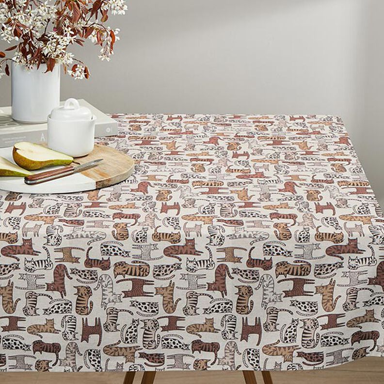 Decor Fabric Half Panama cats – natural,  image number 8