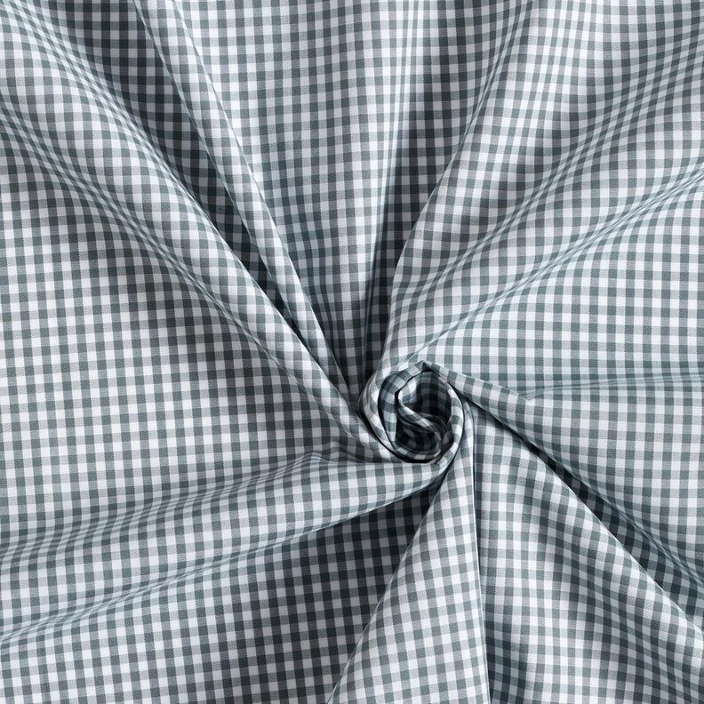 Cotton poplin gingham check – grey/white,  image number 3