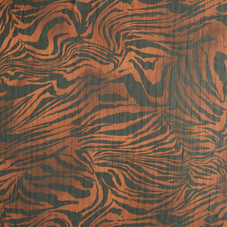 Chiffon with tiger print glitter pinstripes – black/copper,  image number 1