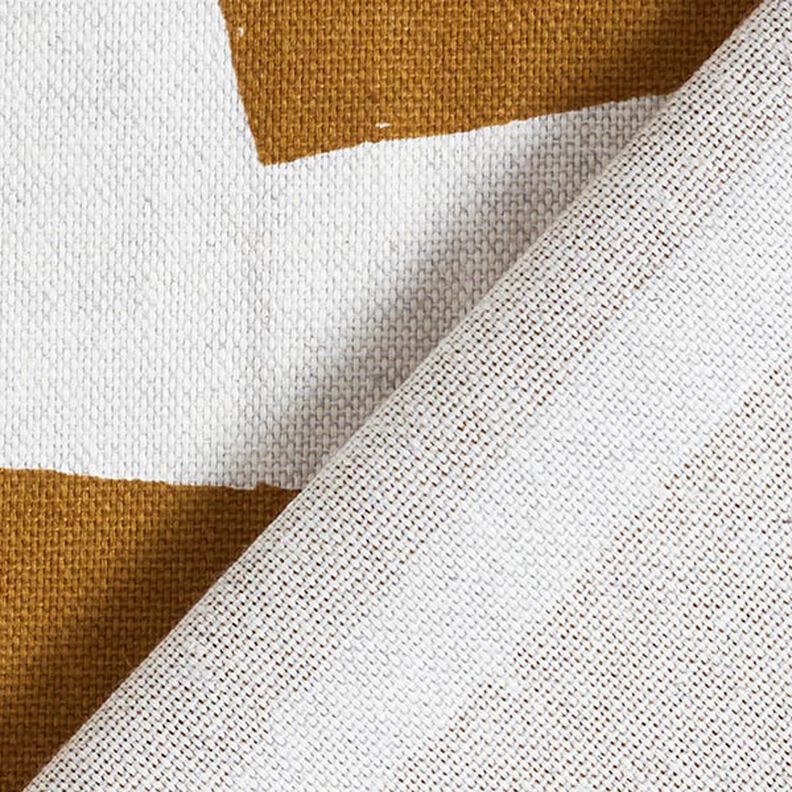 Decor Fabric Half Panama abstract shapes – mustard/natural,  image number 4