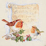 Decor Tapestry Fabric Robin with Sheet Music – white,  thumbnail number 1