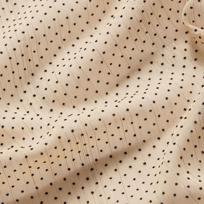 Glitter stripes and dots chiffon – light beige, image number 2