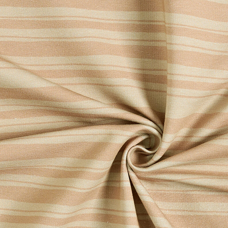 Irregular Stripes French Terry – fawn/dark beige,  image number 3