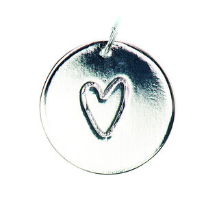 Pendant Heart [Ø17 mm] | Rico Design – silver metallic, 