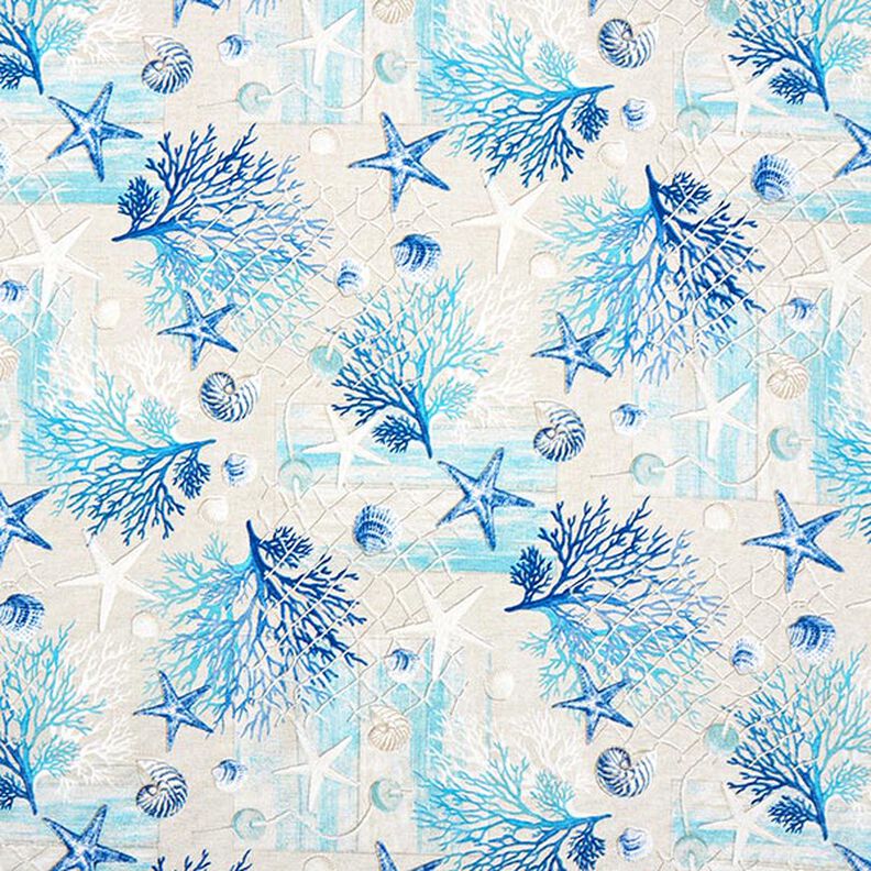 Decor Fabric Canvas Nautical Collage – blue/turquoise,  image number 1