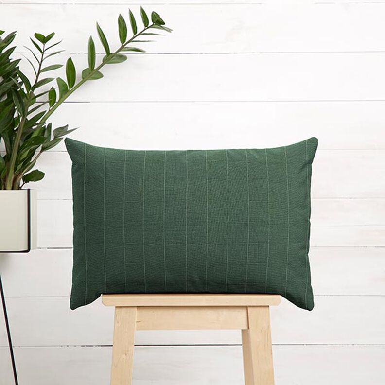 Decorative fabric, chequered grid, recycled – dark green,  image number 6