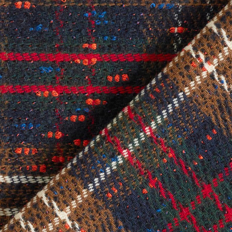 Coat fabric wool blend blurred check, image number 5