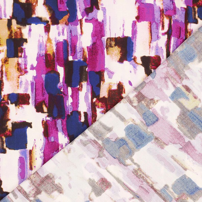 viscose fabric abstract brushstrokes digital print – grape/indigo,  image number 4