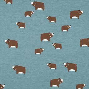 Cotton Jersey Bears | Poppy Fabrics – blue grey/chestnut, 