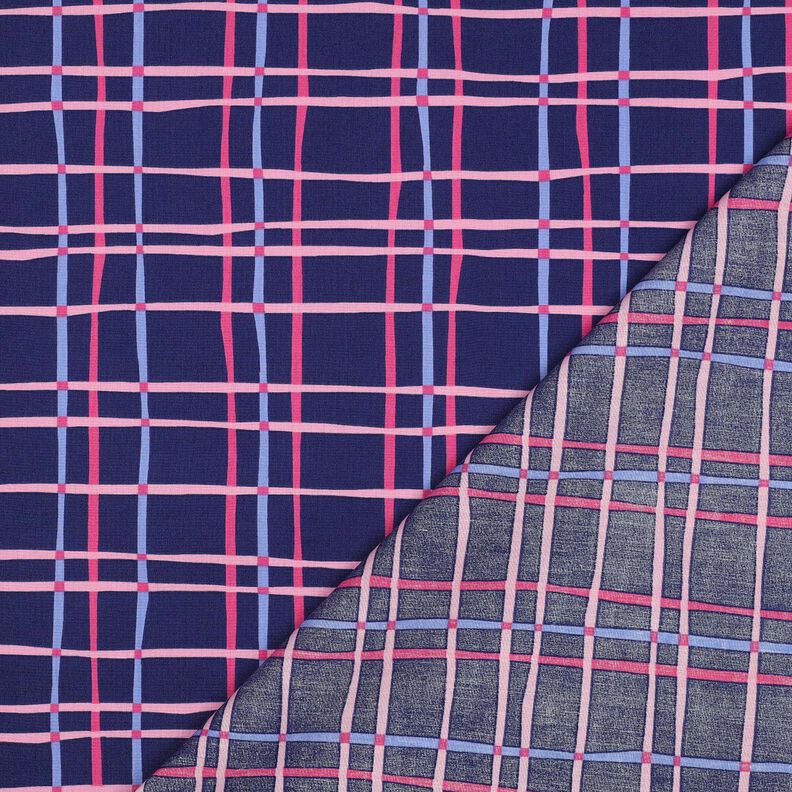 Cotton Poplin wavy check| Poppy Fabrics – indigo/pink,  image number 4