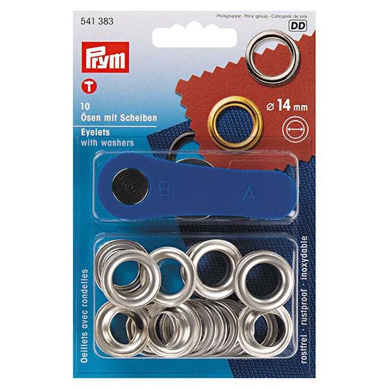 Eyelets and washers [Ø 14 mm] | Prym – metallic silver,  image number 1