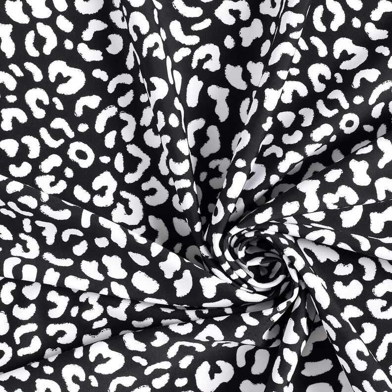 Swimsuit Fabric abstract leopard spots – blue-black/white,  image number 3