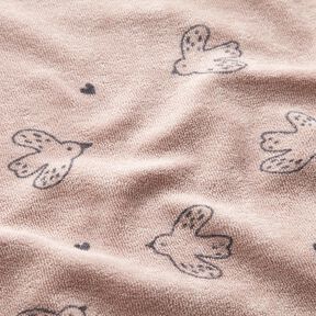 terry cloth jersey little birds – light dusky pink, 
