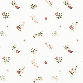 Cotton Jersey Flowers and Hearts – offwhite | Remnant 60cm, 
