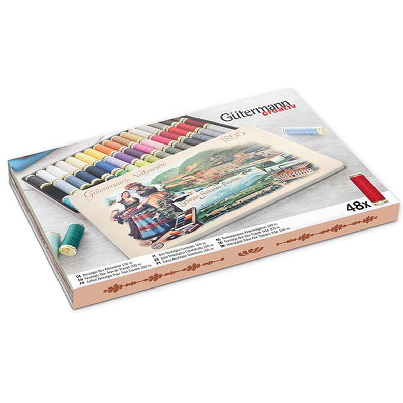 1895 Nostalgic Tin Sew-All Thread Set [ 100m | 48 pieces | 22 x 19 x 2 cm ] | Gütermann creativ,  image number 5