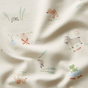 Cotton Jersey Baby Animals – offwhite, 