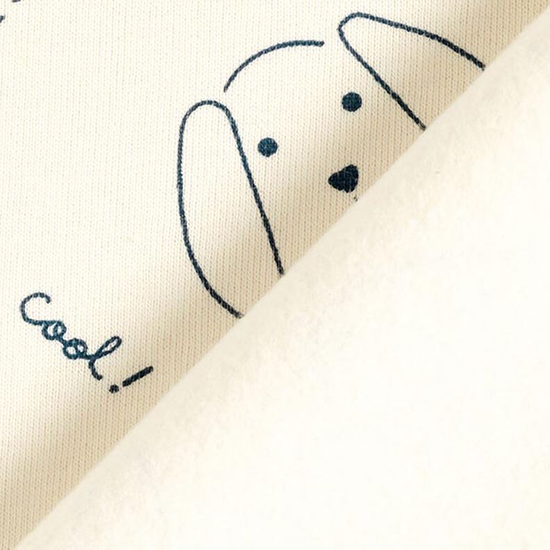 Brushed Sweatshirt Fabric dog faces – offwhite/midnight blue,  image number 4