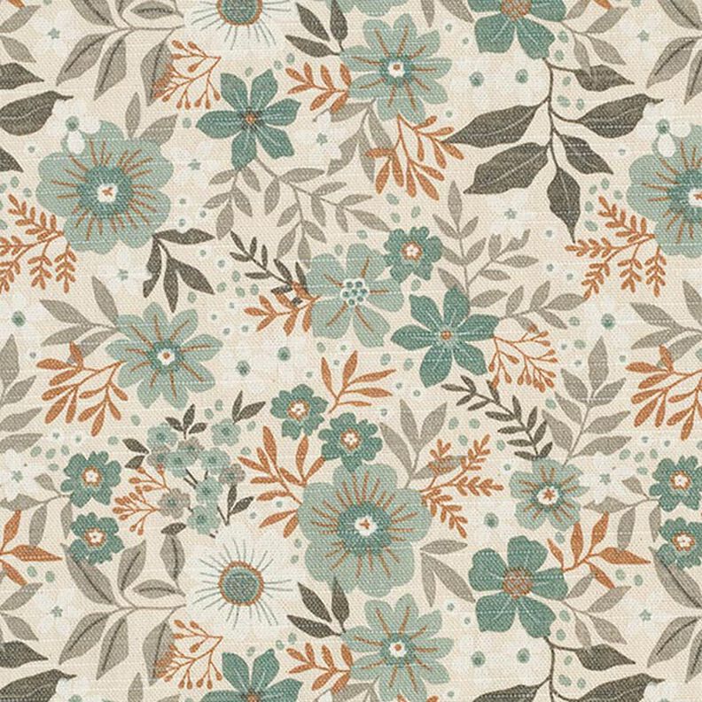 Decorative fabric, half Panama, Flower Meadow – reed/natural, image number 1