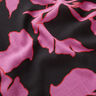 Lush leaves viscose fabric – black/purple,  thumbnail number 2