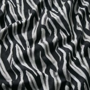 French terry brushed zebra digital print – black/silver, 