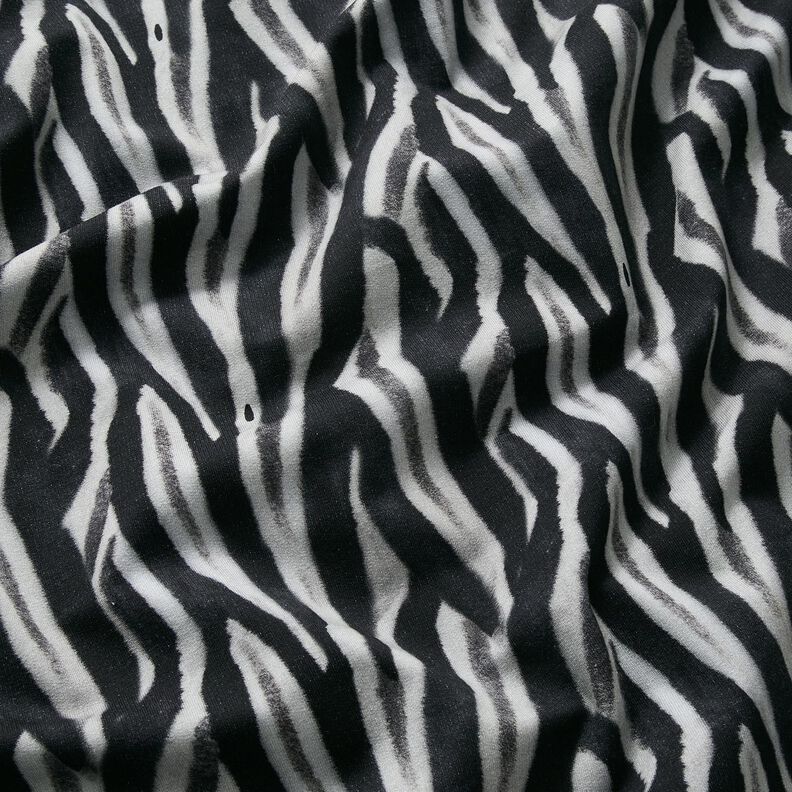 French terry brushed zebra digital print – black/silver, image number 2