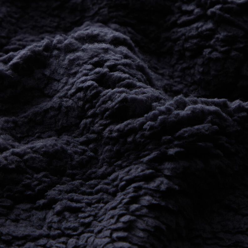 cuddly teddy fur fabric – blue-black,  image number 2