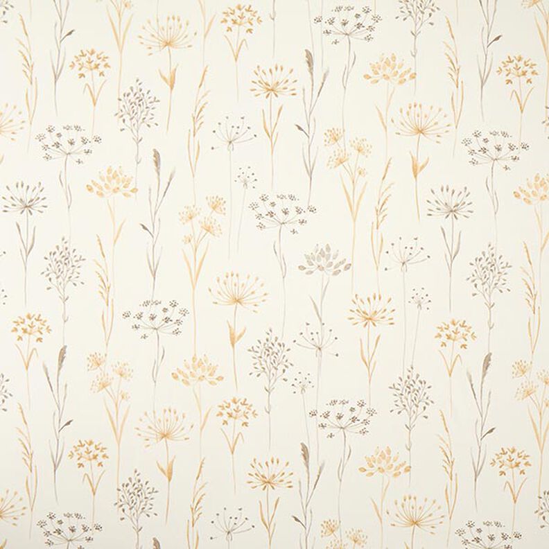 Decor Fabric Half Panama Dried Flowers – light beige, image number 1