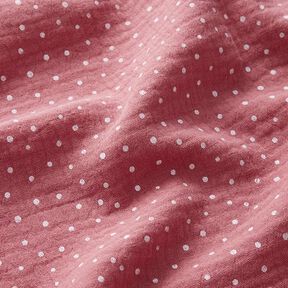 Double Gauze/Muslin Polka Dots – dusky pink/white, 