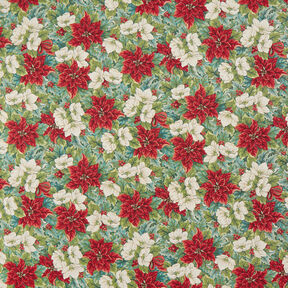 Decor Fabric Tapestry Fabric two-tone poinsettias – light beige/red, 