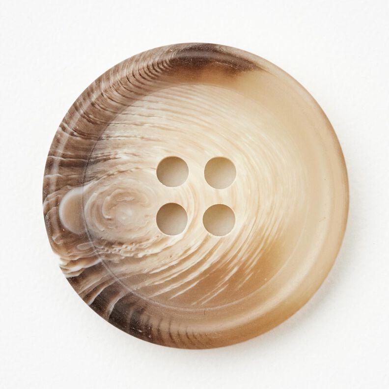 4-hole round button [Ø 25 mm] – natural/dark brown,  image number 1