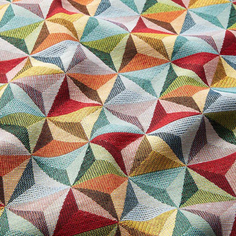 Decor Fabric Tapestry Fabric Prisma – carmine/light blue, image number 2
