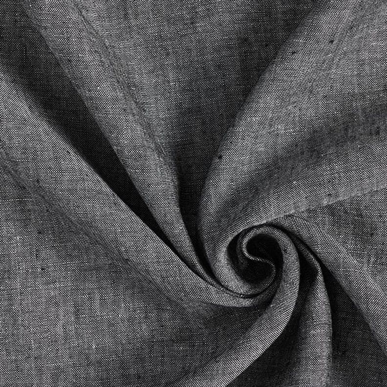 Mottled pure linen – black,  image number 1