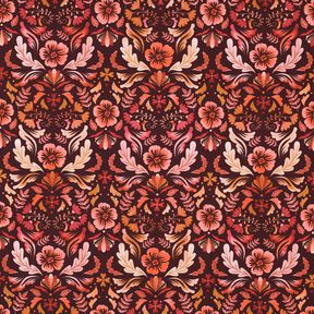 Cotton Jersey Flowers Digital Print – burgundy, 