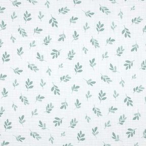 Double Gauze/Muslin branches | Poppy Fabrics – white/reed, 