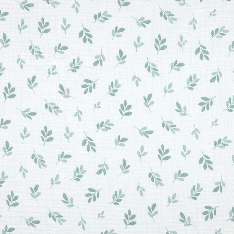 Double Gauze/Muslin branches | Poppy Fabrics – white/reed, image number 1