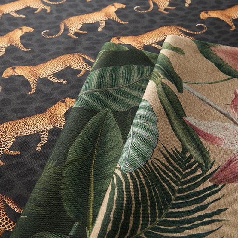 Outdoor Fabric Canvas Palm Leaves – dark green,  image number 5