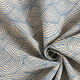 Decorative half Panama fabric Wave pattern – royal blue/natural,  thumbnail number 3