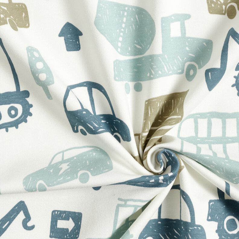 French Terry Scribble vehicles &ndash; white/blue,  image number 3