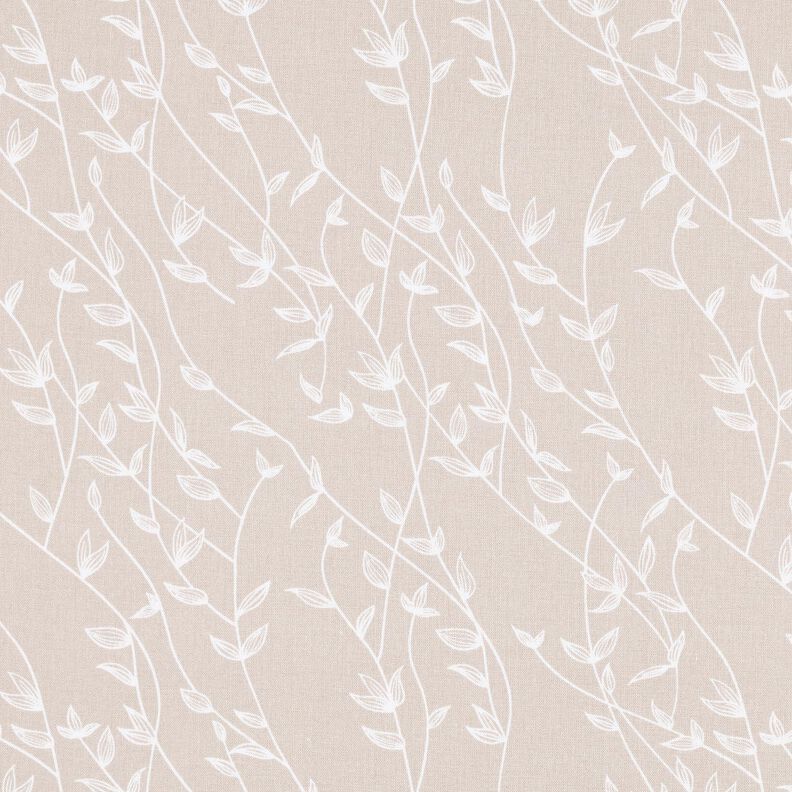 Cotton Poplin Leafy Vines – misty grey,  image number 1