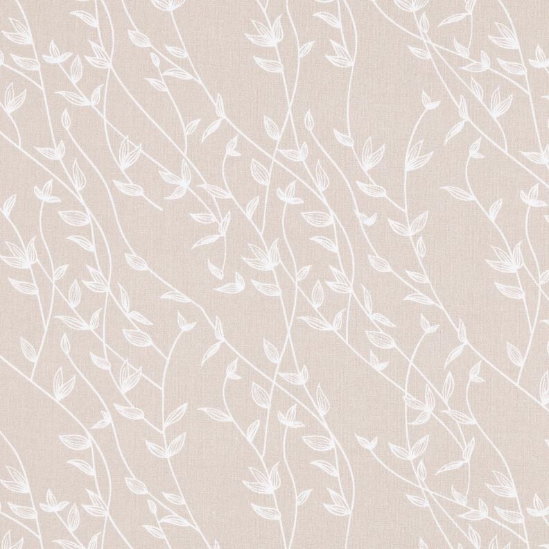Cotton Poplin Leafy Vines – misty grey, image number 1