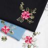 Cotton Poplin Embroidered bouquets – white/berry,  thumbnail number 5