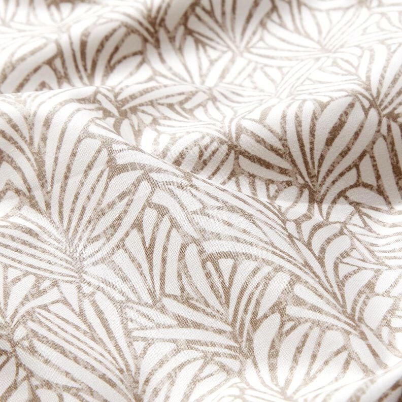 Coated Cotton abstract palm fronds &ndash; taupe/ivory,  image number 2