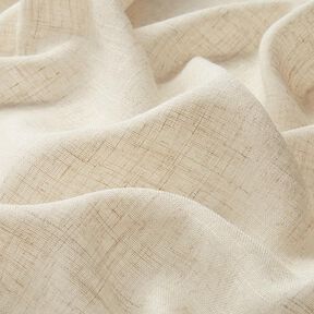Curtain Fabric Voile Linen Look 300 cm – natural | Remnant 100cm, 