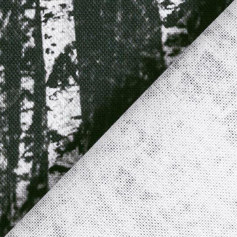 Decor Fabric Half Panama birch forest – black/white,  image number 4